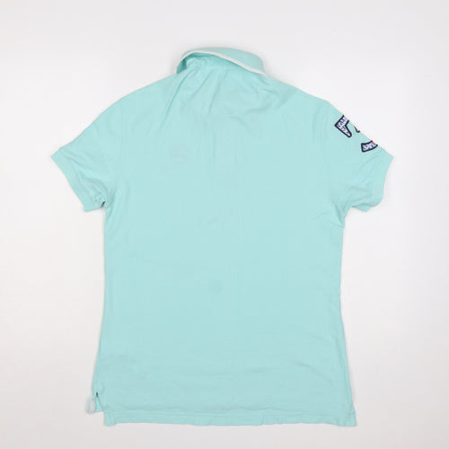 Peter Polo Men's Mint Green S Cotton Piqué Short Sleeve Logo Polo Shirt