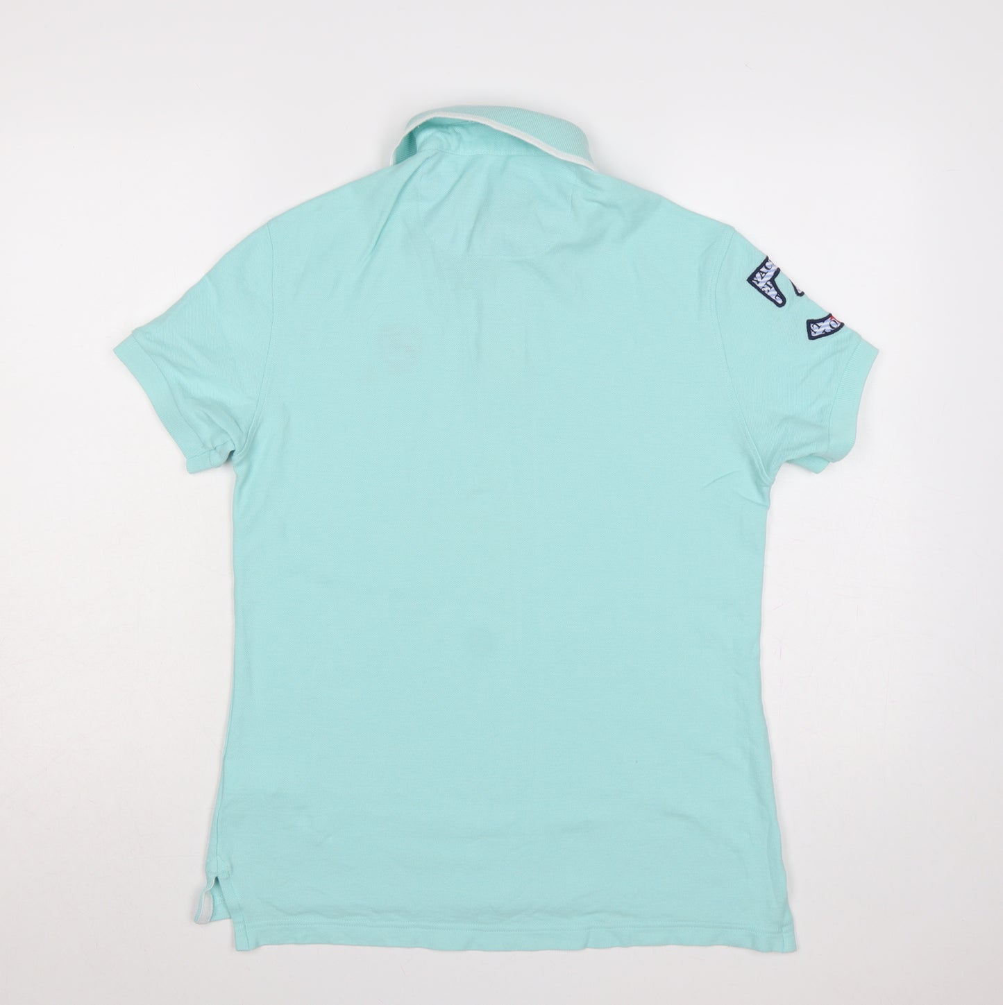 Peter Polo Men's Mint Green S Cotton Piqué Short Sleeve Logo Polo Shirt