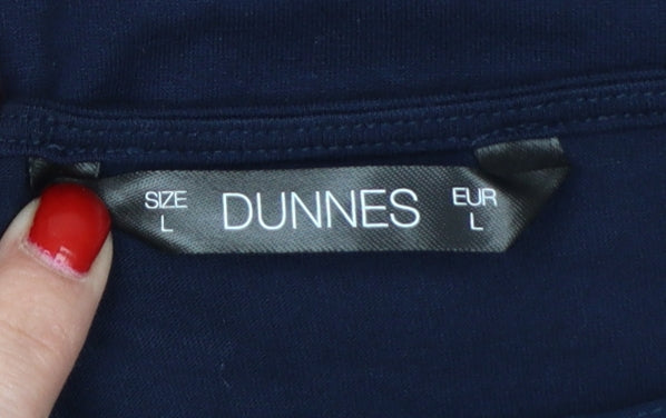 Dunnes Stores Women Blue UK 16 Basic Short Sleeve Round Neck Blouse