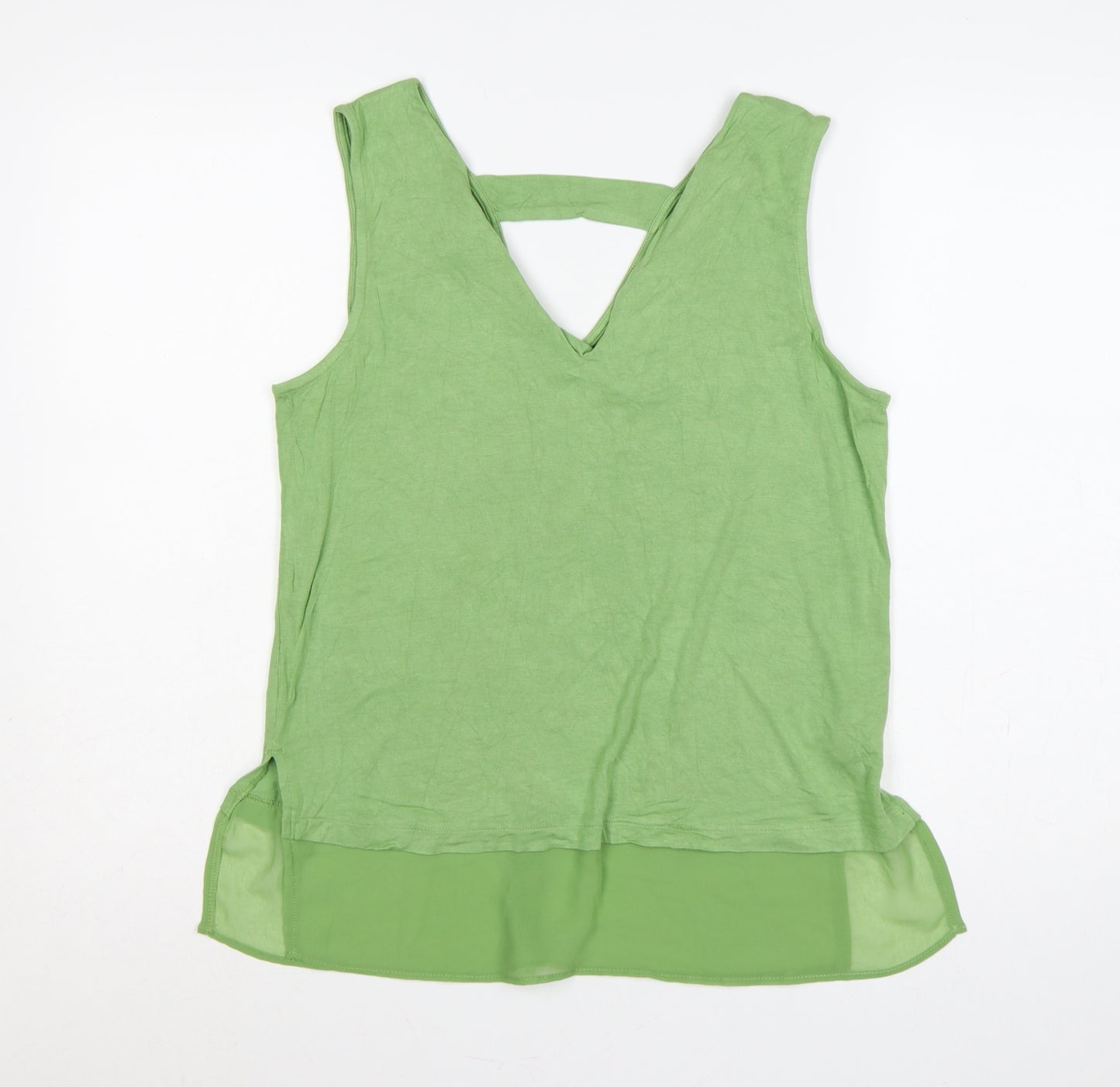 Next Women Green UK 14 Camisole V-Neck Layered Jersey Blouse