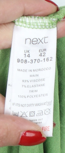 Next Women Green UK 14 Camisole V-Neck Layered Jersey Blouse