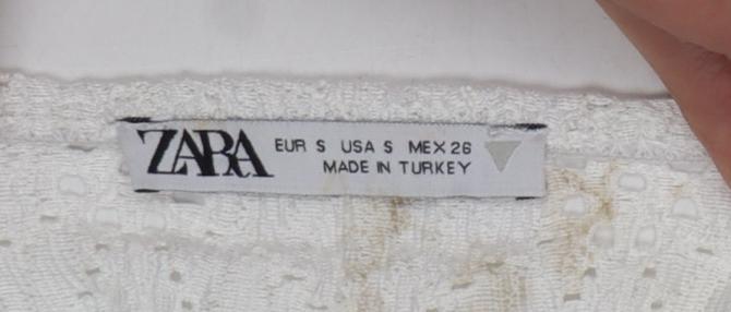 Zara Women Ivory S Cropped Puff Sleeve Square Neck Eyelet Blouse