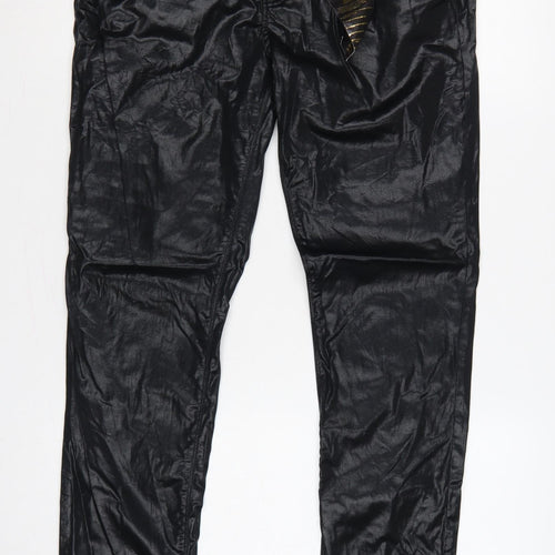 Next Women Black Size 14 Tall Sexy Skinny Coated Cotton Jeggings