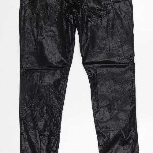 Next Women Black Size 14 Tall Sexy Skinny Coated Cotton Jeggings