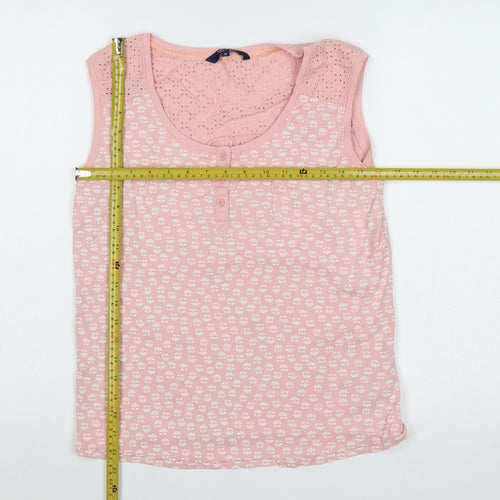 Maine New England Women’s Pink Size 16 Floral Eyelet Button Tank Top