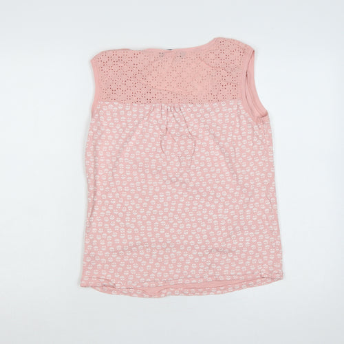 Maine New England Women’s Pink Size 16 Floral Eyelet Button Tank Top