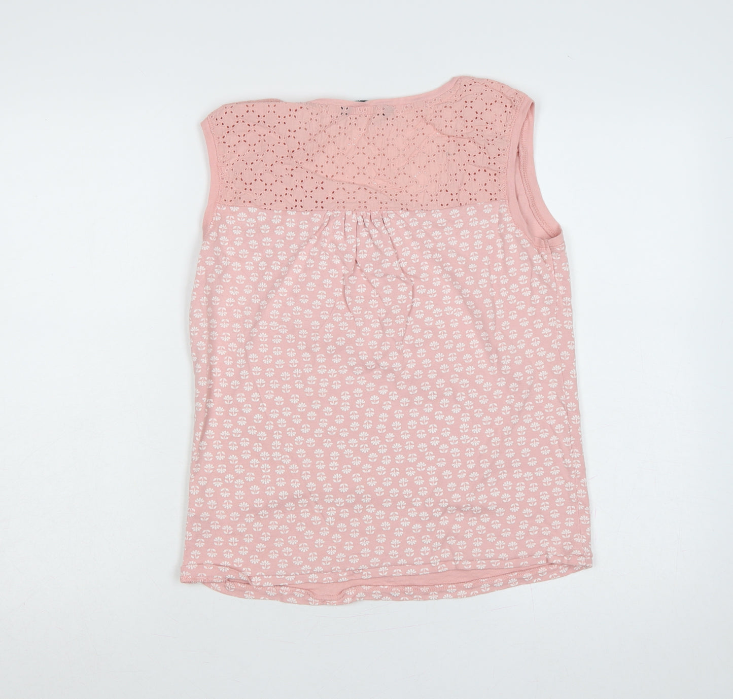 Maine New England Women’s Pink Size 16 Floral Eyelet Button Tank Top