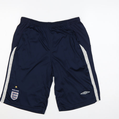 Umbro England Men’s Blue L Athletic Football Shorts Mesh 2000s