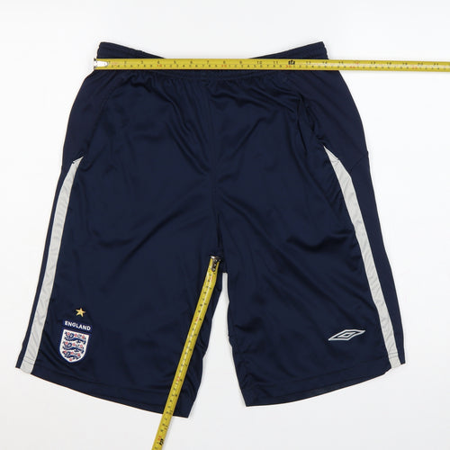 Umbro England Men’s Blue L Athletic Football Shorts Mesh 2000s
