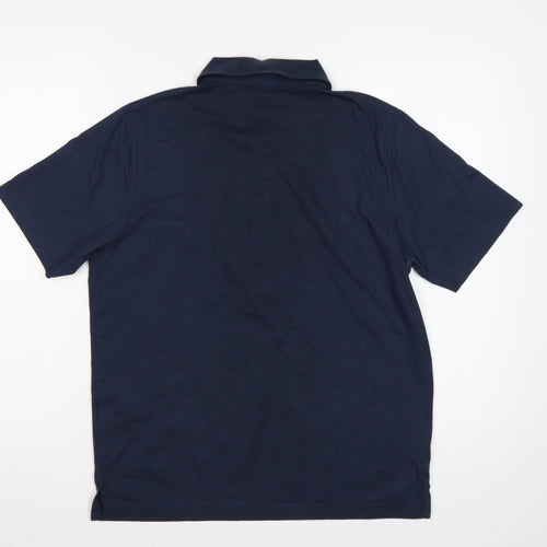 Lyle & Scott Mens Blue L Short Sleeve Eagle Logo Polo Shirt
