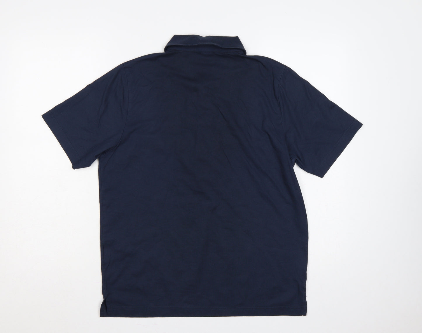 Lyle & Scott Mens Blue L Short Sleeve Eagle Logo Polo Shirt
