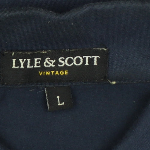 Lyle & Scott Mens Blue L Short Sleeve Eagle Logo Polo Shirt
