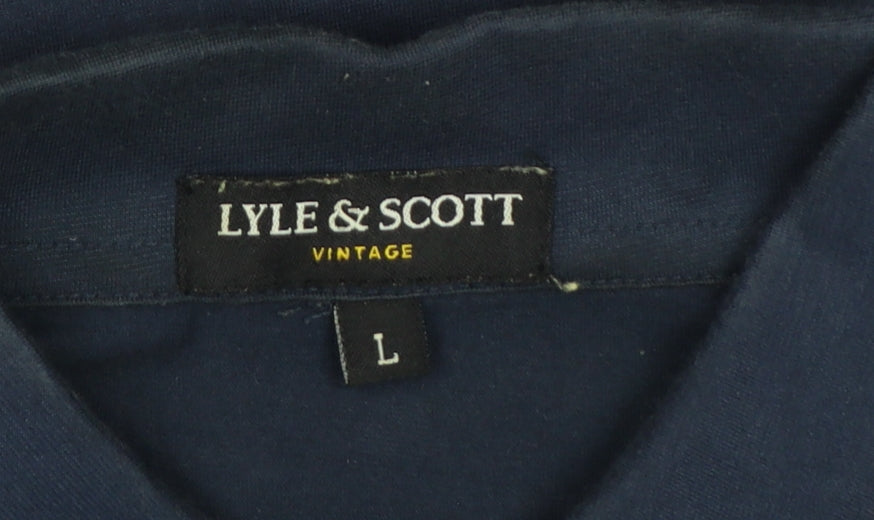 Lyle & Scott Mens Blue L Short Sleeve Eagle Logo Polo Shirt
