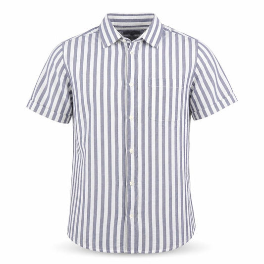 Front view of RJR John Rocha Men’s Blue White Striped Tailored Fit Shirt M 40in