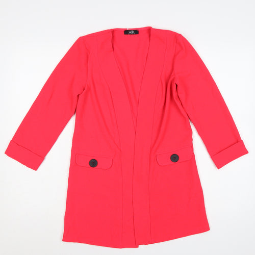 Wallis Women’s Red UK 8 Long Open Front Tailored Blazer Jacket