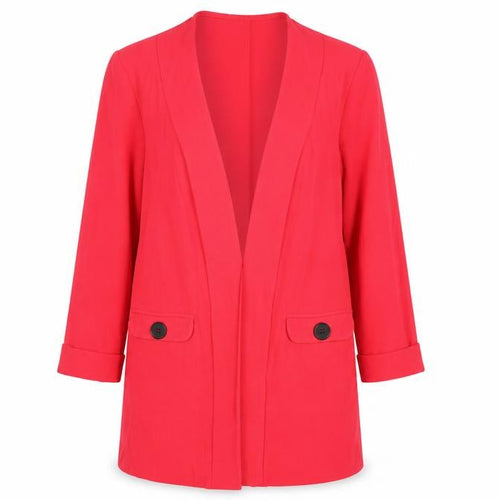 Wallis Women’s Red UK 8 Long Open Front Tailored Blazer Jacket
