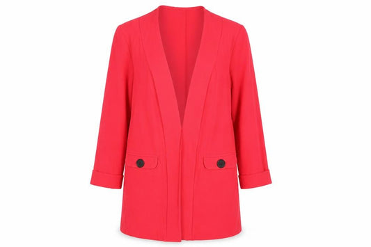 Wallis Women’s Red UK 8 Long Open Front Tailored Blazer Jacket