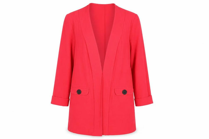 Wallis Women’s Red UK 8 Long Open Front Tailored Blazer Jacket