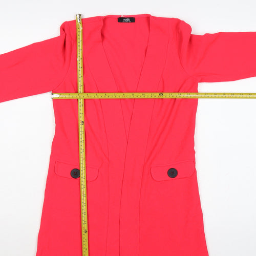 Wallis Women’s Red UK 8 Long Open Front Tailored Blazer Jacket