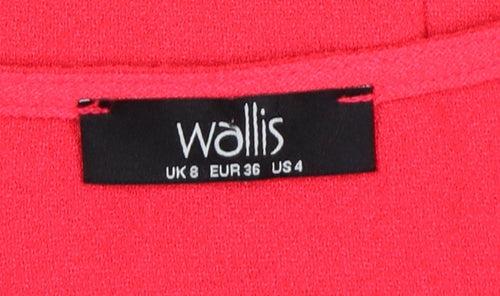 Wallis Women’s Red UK 8 Long Open Front Tailored Blazer Jacket