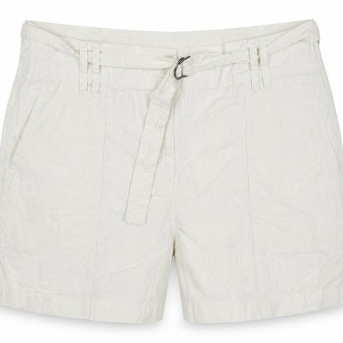 M&S Women’s Ivory Linen Blend Cargo Shorts Belted UK 22