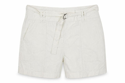 M&S Women’s Ivory Linen Blend Cargo Shorts Belted UK 22