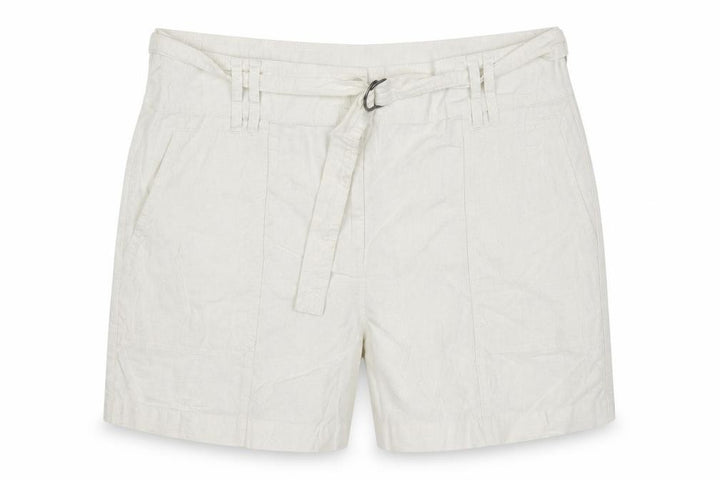 M&S Women’s Ivory Linen Blend Cargo Shorts Belted UK 22