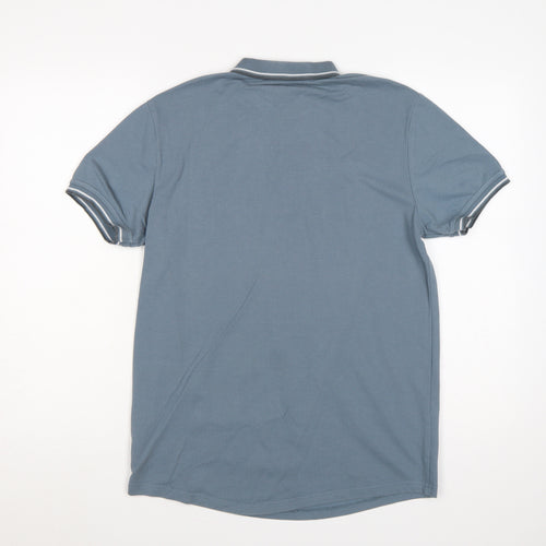 Firetrap Men's Blue M Short Sleeve Cotton Logo Polo Shirt