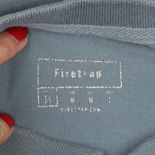 Firetrap Men's Blue M Short Sleeve Cotton Logo Polo Shirt
