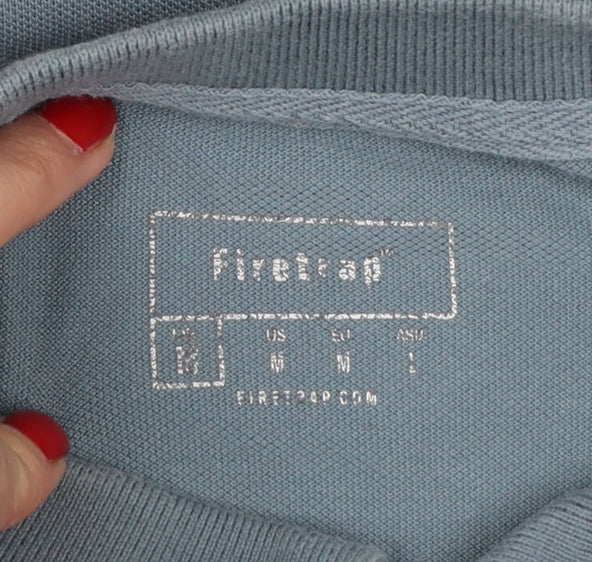 Firetrap Men's Blue M Short Sleeve Cotton Logo Polo Shirt