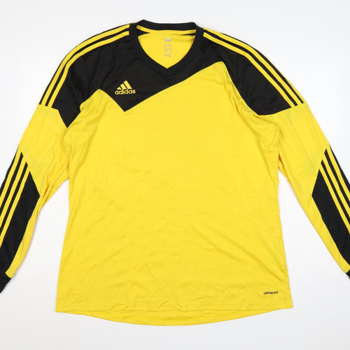 adidas Men’s Yellow Black XL Climalite Football Jersey Long Sleeve No. 54