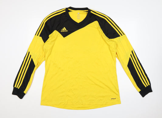 adidas Men’s Yellow Black XL Climalite Football Jersey Long Sleeve No. 54