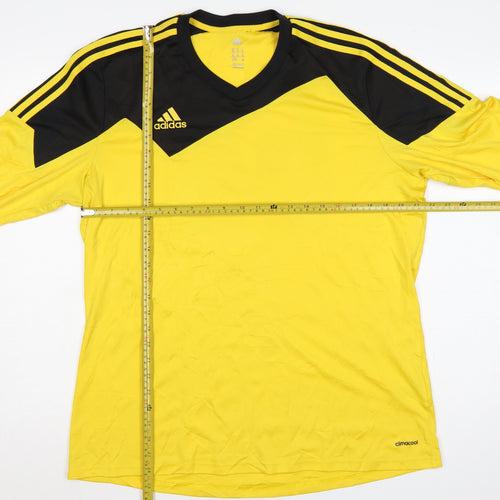 adidas Men’s Yellow Black XL Climalite Football Jersey Long Sleeve No. 54