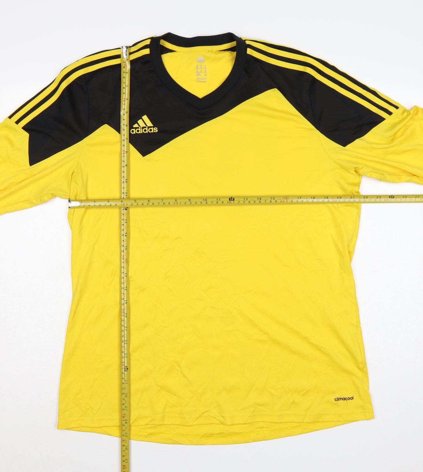 adidas Men’s Yellow Black XL Climalite Football Jersey Long Sleeve No. 54