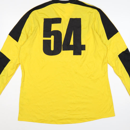 adidas Men’s Yellow Black XL Climalite Football Jersey Long Sleeve No. 54