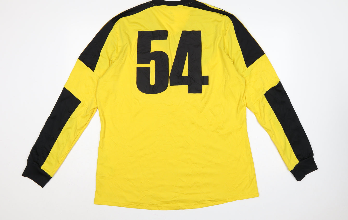 adidas Men’s Yellow Black XL Climalite Football Jersey Long Sleeve No. 54