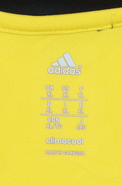adidas Men’s Yellow Black XL Climalite Football Jersey Long Sleeve No. 54