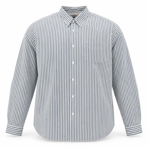 Hammond & Co Men’s White Navy Green Stripe Cotton Shirt 2XL