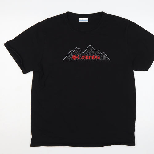 Columbia Men’s Black L Mountain Logo Graphic Crew Neck T-Shirt
