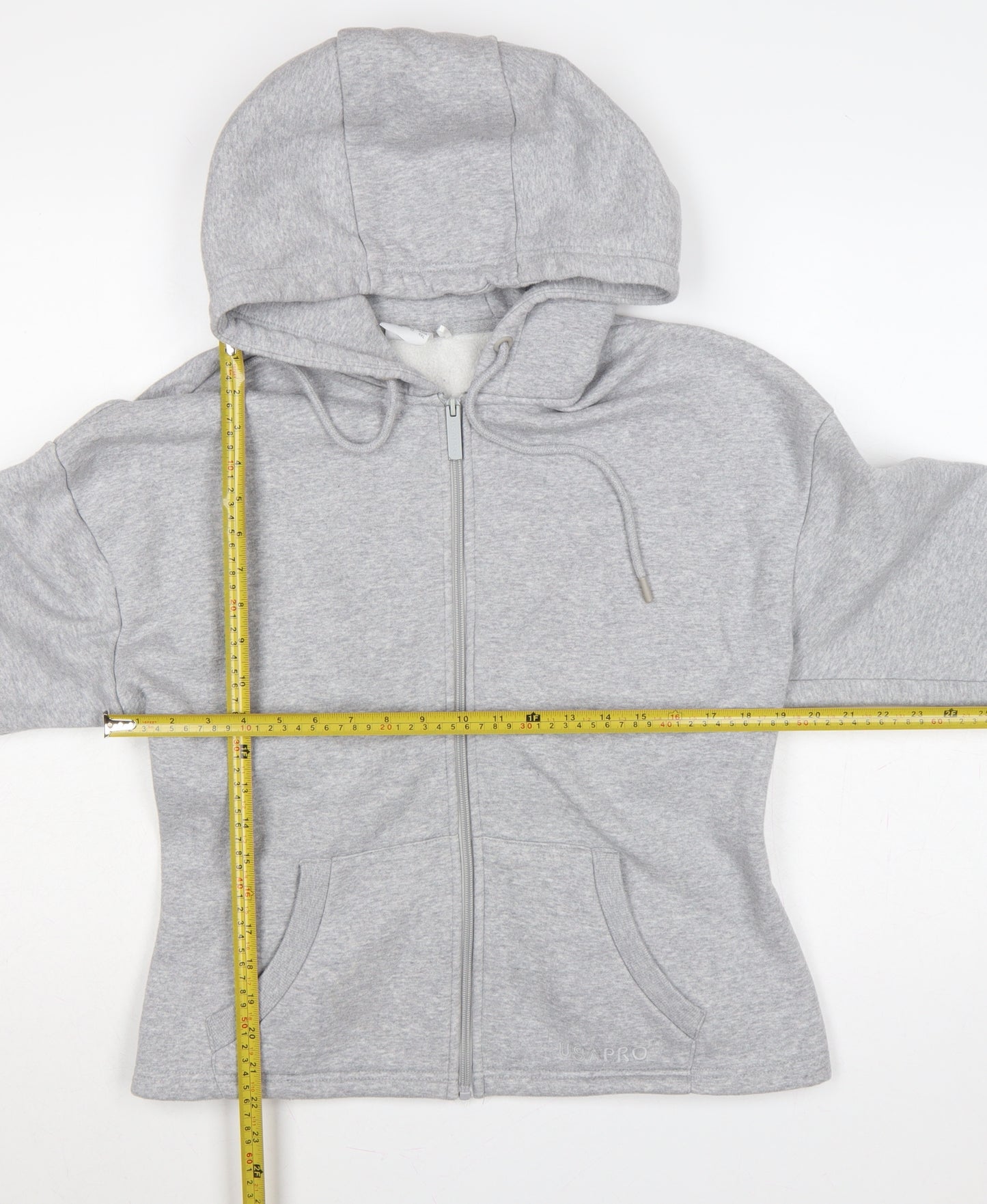 USA Pro Women’s Grey UK 16 Full Zip Hooded Fleece Hoodie