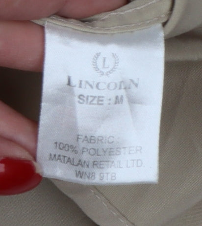 Lincoln Men’s Beige M Short Sleeve Military Button-Up Shirt