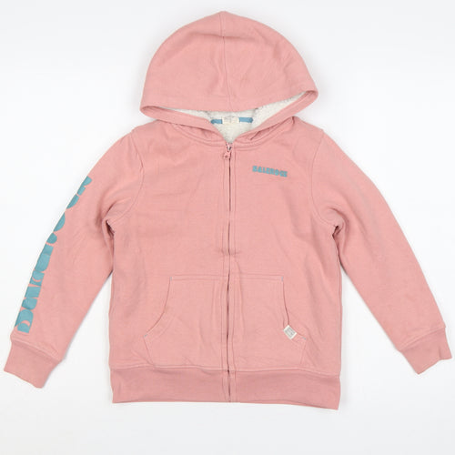 Saltrock Girls Pink 7-8 Years Full Zip Sherpa Lined Logo Hoodie