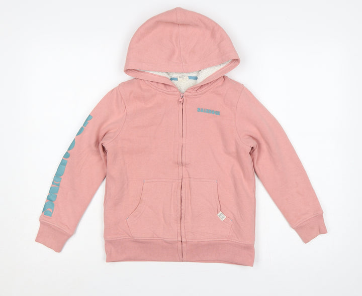 Saltrock Girls Pink 7-8 Years Full Zip Sherpa Lined Logo Hoodie