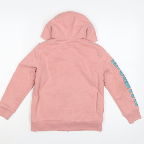 Saltrock Girls Pink 7-8 Years Full Zip Sherpa Lined Logo Hoodie