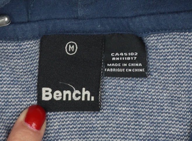 Bench Men’s Blue M Pullover Hoodie Logo Graphic Pocket
