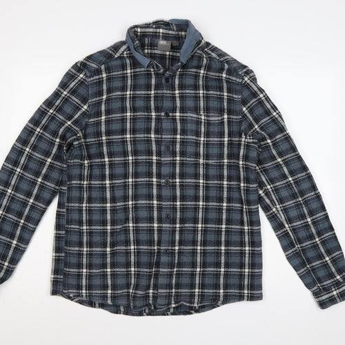 ASOS Men’s Blue Check Long Sleeve Button-Up Shirt Size L