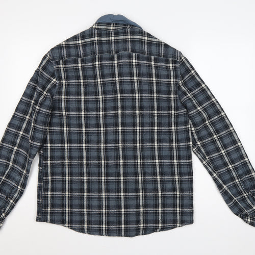 ASOS Men’s Blue Check Long Sleeve Button-Up Shirt Size L