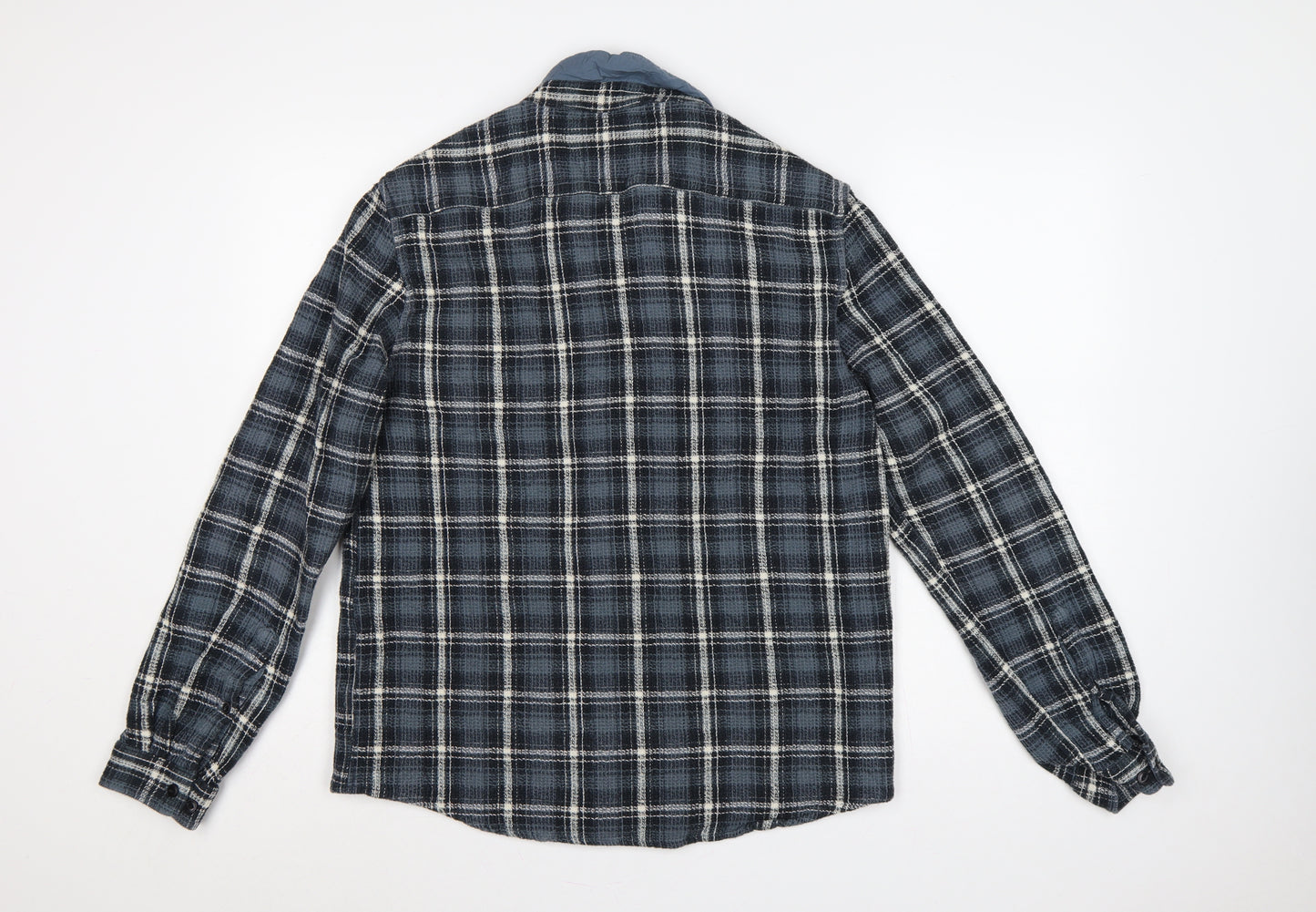 ASOS Men’s Blue Check Long Sleeve Button-Up Shirt Size L