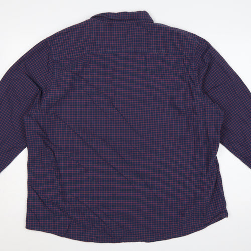 Red Herring Men’s Blue Red Check Button-Down Shirt 2XL Long Sleeve