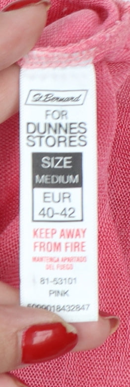 Dunnes Women Pink M Sleeveless Jersey Tank Top Crochet Trim